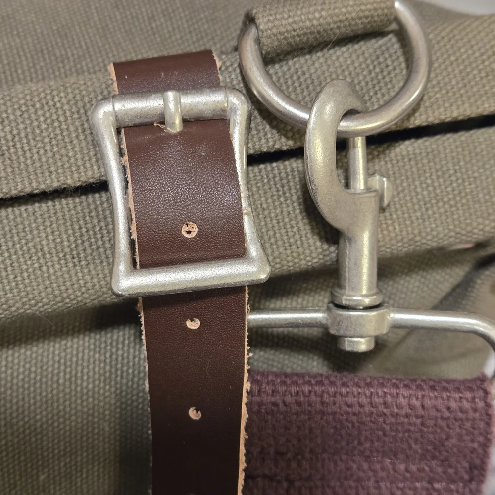 ​Line of Trade Canvas & Leather Mason Dispatch Bag - Olive Green